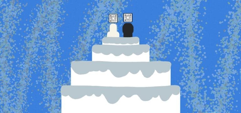 qr wedding cake