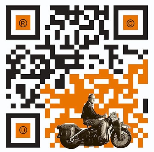QR code with a motorcycle